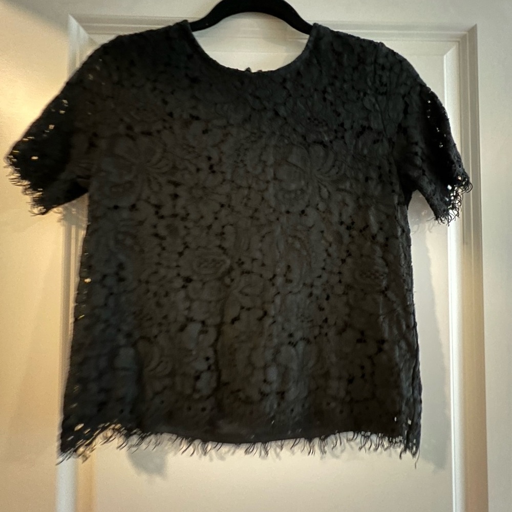 Black lace T-shirt